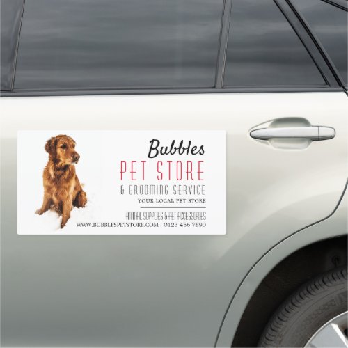 Dog Portrait Pet Store  Groomers Advertising Car Magnet