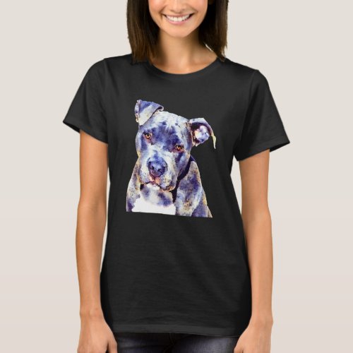 Dog Portrait Photo Filter Dog  Pit Bull Dog T_Shirt