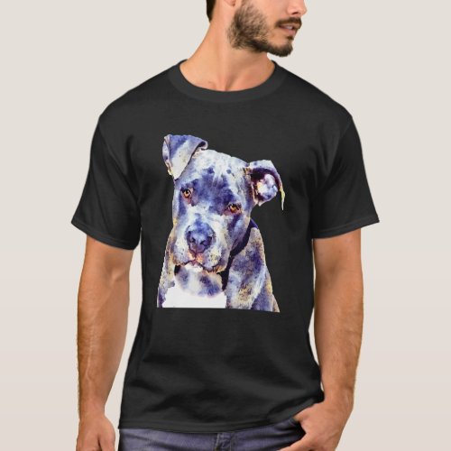 Dog Portrait Photo Filter Dog  Pit Bull Dog T_Shirt