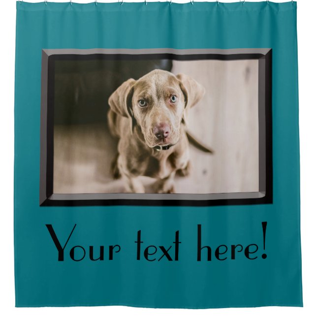 Dog portrait shower curtain (Front)