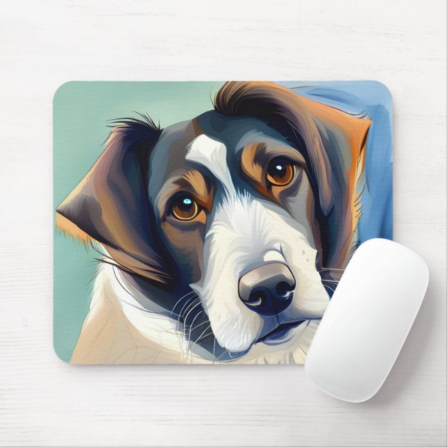 Dog Portrait Sketch Painting Mouse Pad (With Mouse)
