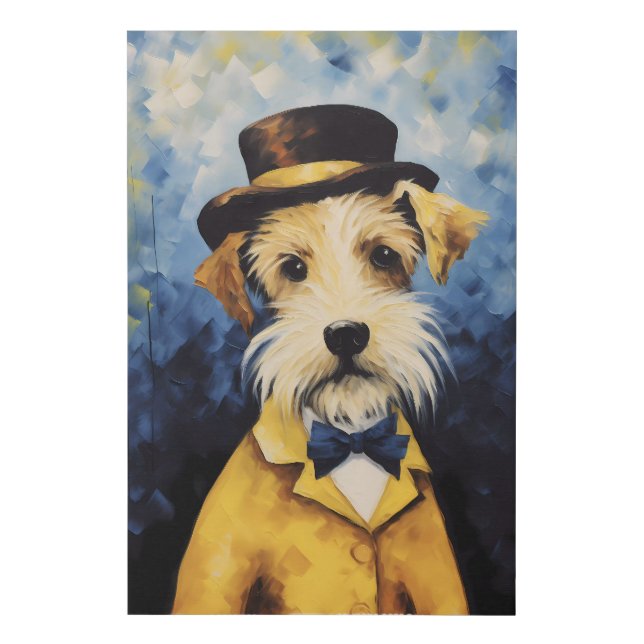 Dog Portrait Van Gogh Impressionnist Paintint Faux Canvas Print (Front)