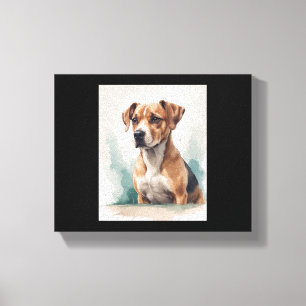 Dog Portrait Watercolor Canvas Print