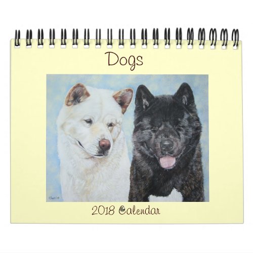 dog portraits original art various breeds 2918 calendar
