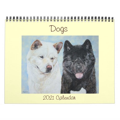dog portraits original art various breeds 2921 calendar