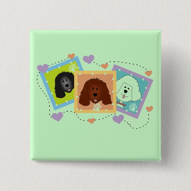 Dog Portraits Tshirts and Gifts Button (Front)