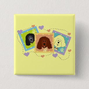 Dog Portraits Tshirts and Gifts Button
