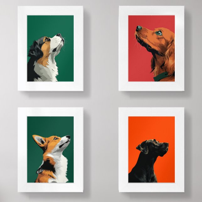 Dog Portraits Wall Art Sets (Front)