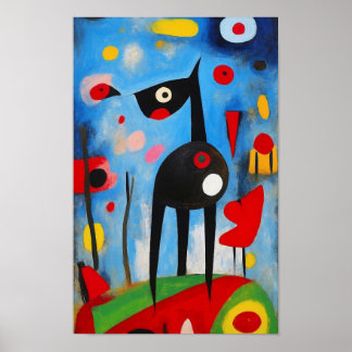 Dog Poster Harmony: An Ode to Joan Miró