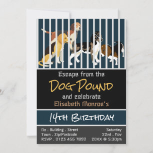 Dog Pound Theme, Escape Room Birthday Party Invitation