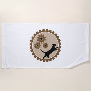 dog powered cage with wheels beach towel