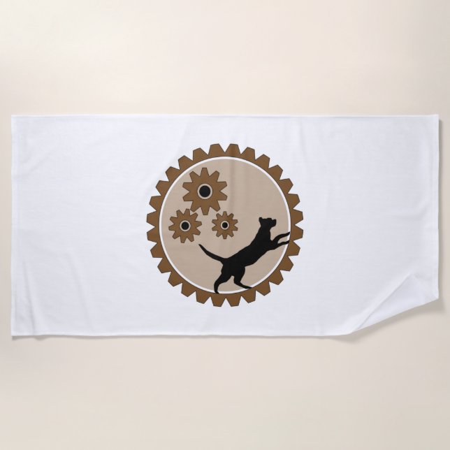 dog powered cage with wheels   beach towel (Front)