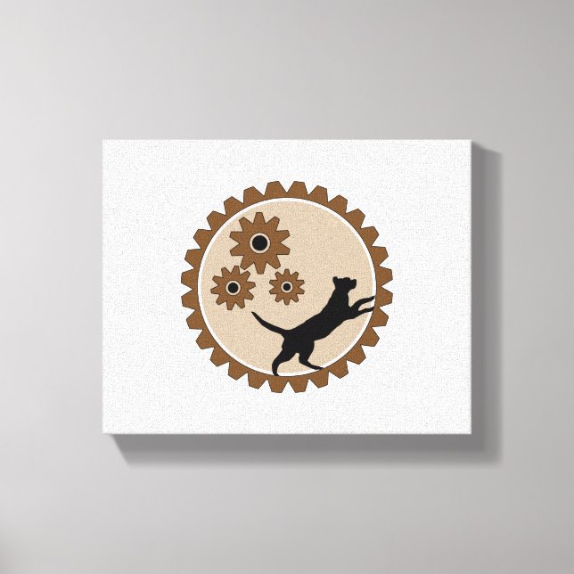 dog powered cage with wheels   canvas print (Front)