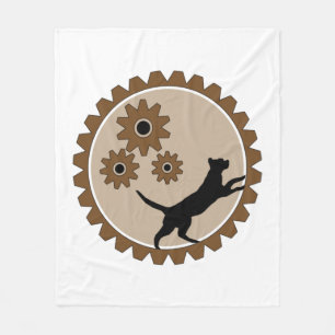 dog powered cage with wheels   fleece blanket