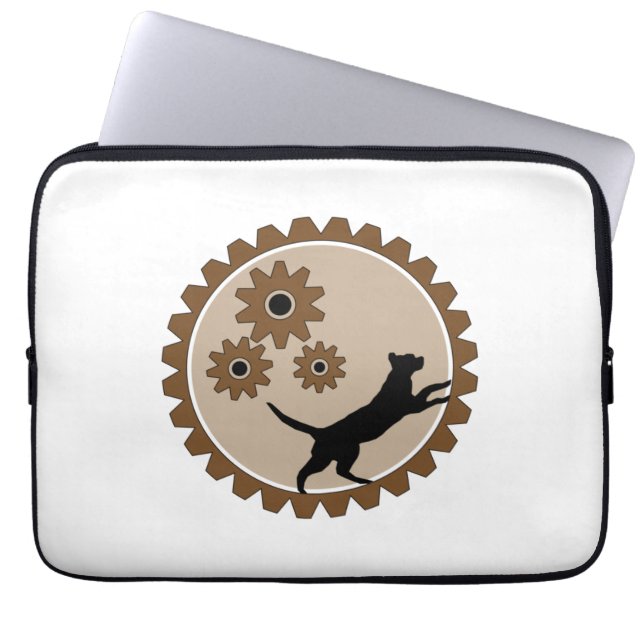 dog powered cage with wheels   laptop sleeve (Front)