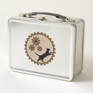 dog powered cage with wheels metal lunch box