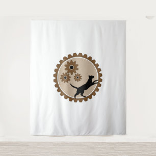 dog powered cage with wheels tapestry