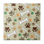 dog pows and bone tile<br><div class="desc">dog lovers background</div>