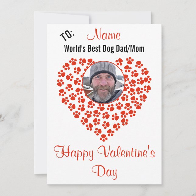 Dog Print Customizable Valentine's Message Holiday (Front)
