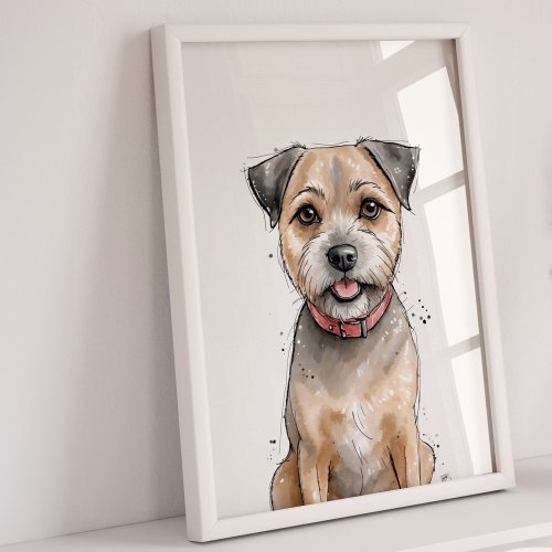 Dog Print  Dog Art  Border Terrier 
