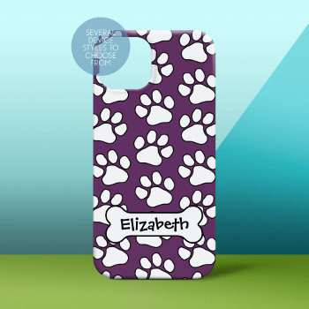 Dog Print Pattern With Bone Case-mate Iphone 14 Case by icases at Zazzle