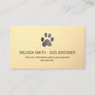 Dog Print Sleek Metallic Background Appointment Card