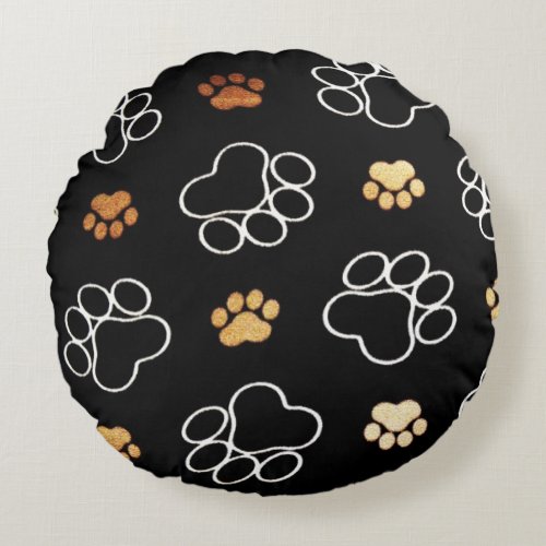 dog prints pillow