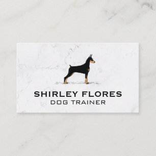 Dog Profile Image   White Marble Background Business Card