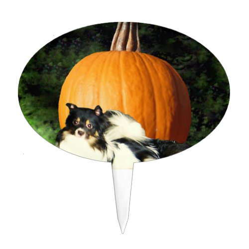 Dog Protecting Large Pumpkin Cake Topper