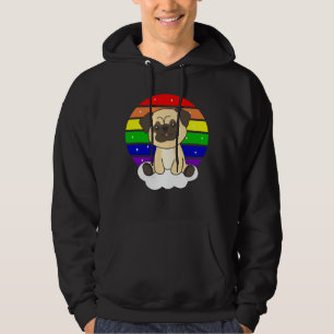 Dog Pug Rainbow Glitter Kawaii Dogs Colorful Hoodie