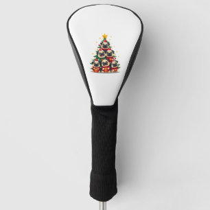 Dog Pugs Christmas Tree Cute Xmas (1) Golf Head Cover
