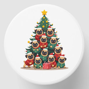 Dog Pugs Christmas Tree Cute Xmas (2) Mini Candle Favors