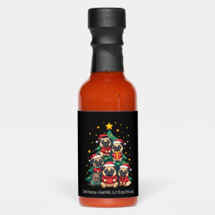 Dog Pugs Christmas Tree Cute Xmas (3) Hot Sauces