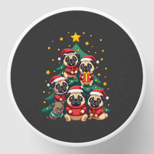 Dog Pugs Christmas Tree Cute Xmas (3) Mini Candle Favors