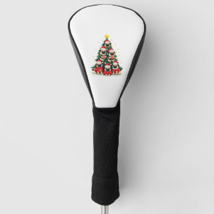 Dog Pugs Christmas Tree Cute Xmas (4) Golf Head Cover