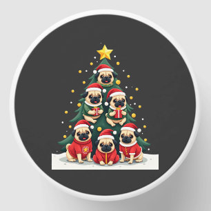 Dog Pugs Christmas Tree Cute Xmas (4) Mini Candle Favors