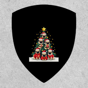 Dog Pugs Christmas Tree Cute Xmas (4) Patch