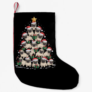 Dog Pugs Christmas Tree Cute Xmas Dogs Mom Small Christmas Stocking