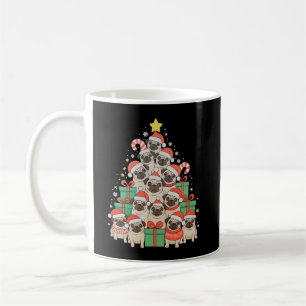 Dog Pugs Christmas Tree Xmas Dad Mom Family Coffee Mug