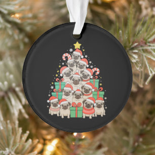 Dog Pugs Christmas Tree Xmas Dad Mom Family Ornament
