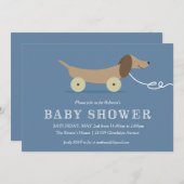 Dog Pull Toy Baby Shower Invitation (Front/Back)
