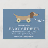 Dog Pull Toy Baby Shower Invitation