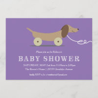 Dog Pull Toy Baby Shower Invitation
