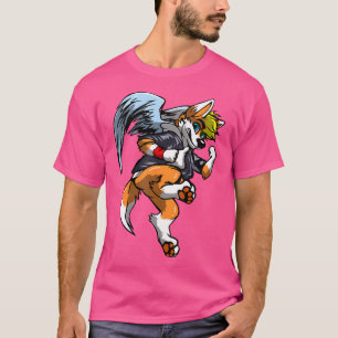 Dog Punk Rocker Cartoon Fox Furry T-Shirt