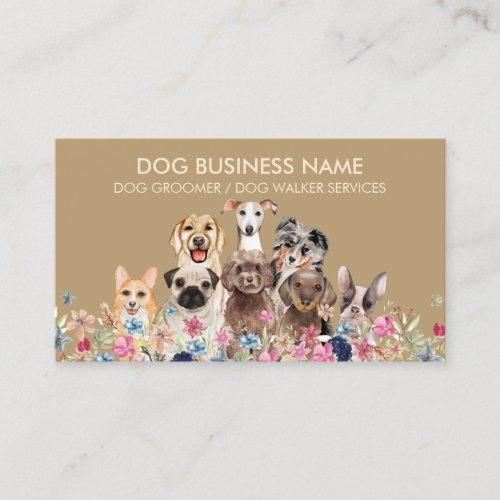 Dog puppies breeds rescue pet groomer business card