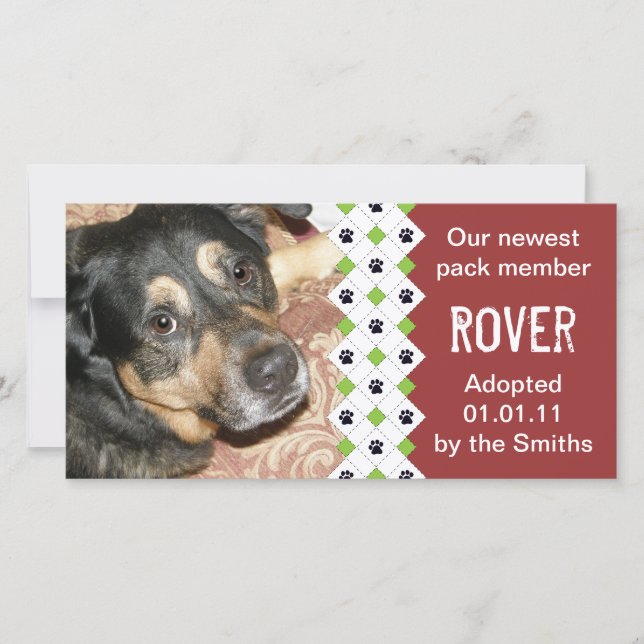 Dog/Puppy Adoption Announcement (Front)