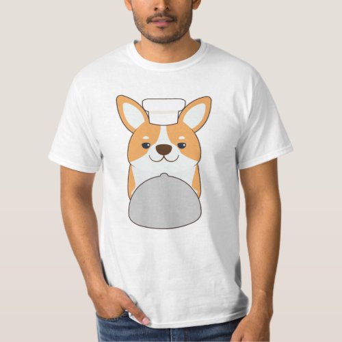Dog puppy as Cook with Platter T_Shirt