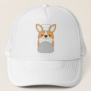 Dog puppy as Cook with Platter Trucker Hat