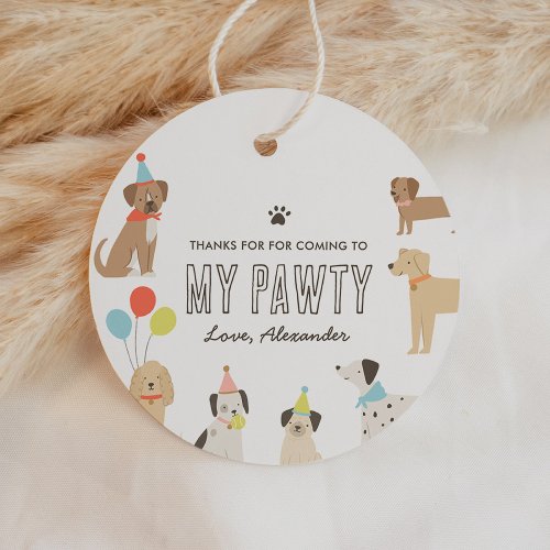 Dog Puppy Birthday Party Favor Tags