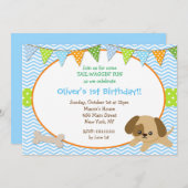 Dog Puppy Birthday Party Invitations (Front/Back)